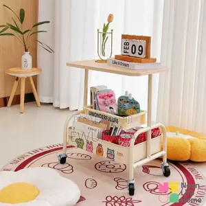 Side Coffee Table With Basket Holder