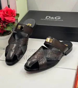 Dolce and Gabbana Stylish Leather Half Shoe (Coffee)