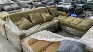 Quality L-shape Sofa With Golden Patterns