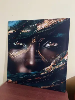 "Black and Gold Wall Decor African Black Woman Model Canvas Frame Art