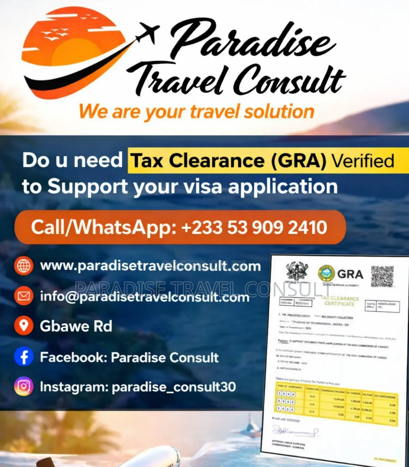 (Gra) Tax Clearance Verified to Support Your Visa Application