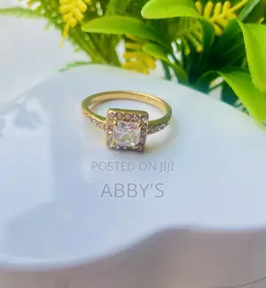 Square Shaped Non Fading Promise/Engagement Ring