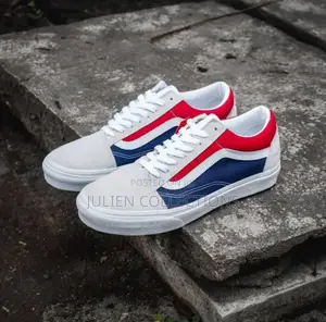 Vans Old Skull Og White Red and Midnight Blue