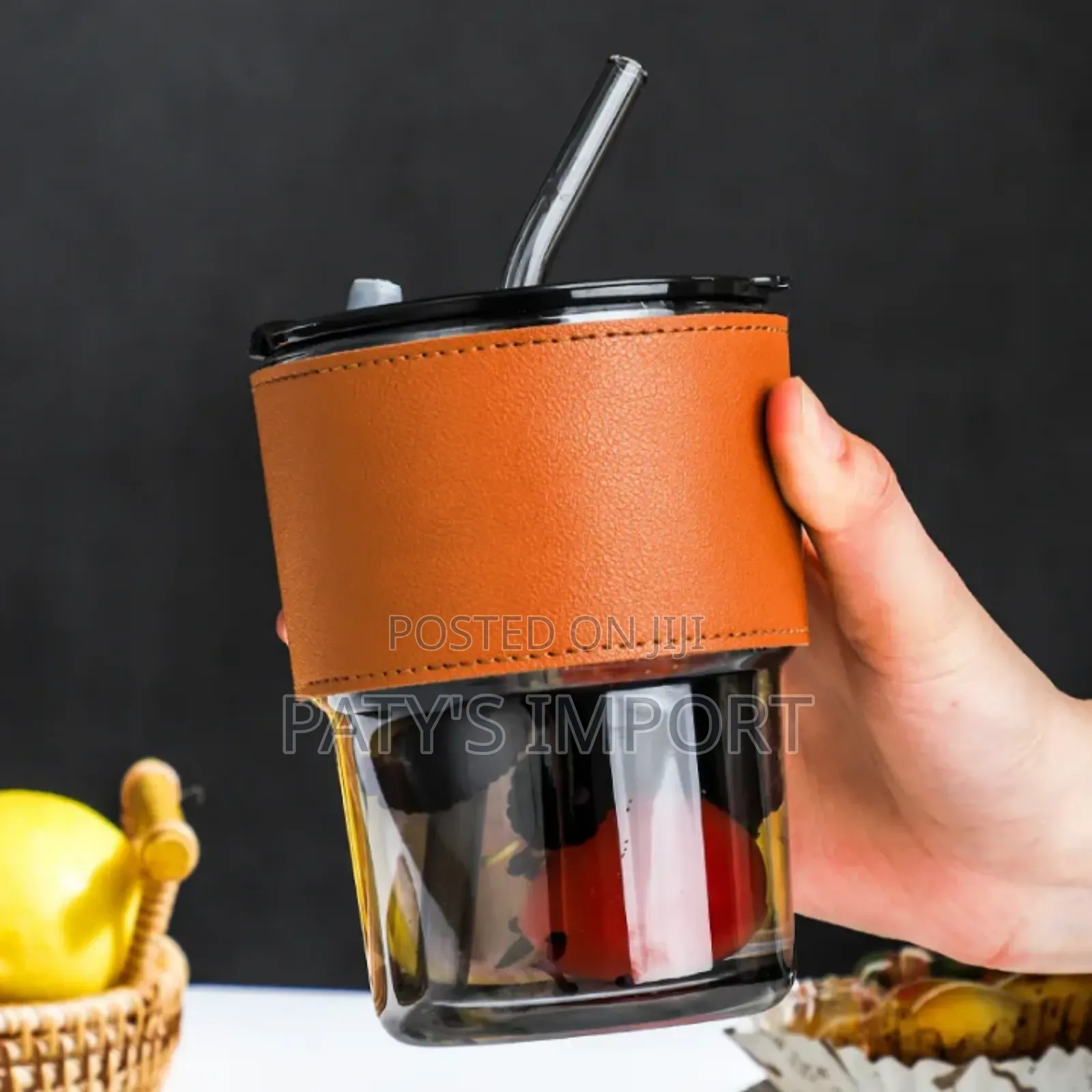 Glass Cup With Straw 2pcs