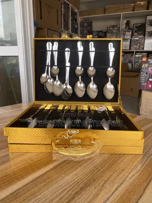 Timeless Gold Silver Cutlery Set With Case(24pcs)