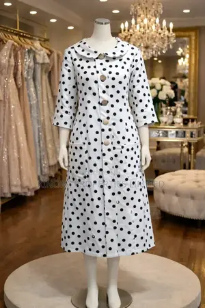 Beautiful Ladies White With Black Dress