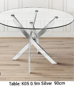 90cm Round Glass Table