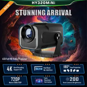 Hy320 Mini Projector Tv Box + Projector Screen (Free Netflix Movies)
