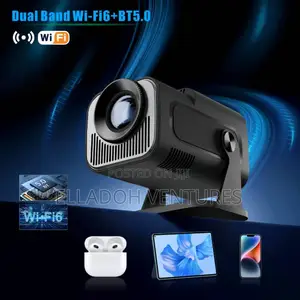 Hy320 Mini Projector Tv Box (Free Sport Matches) + Projector Screen