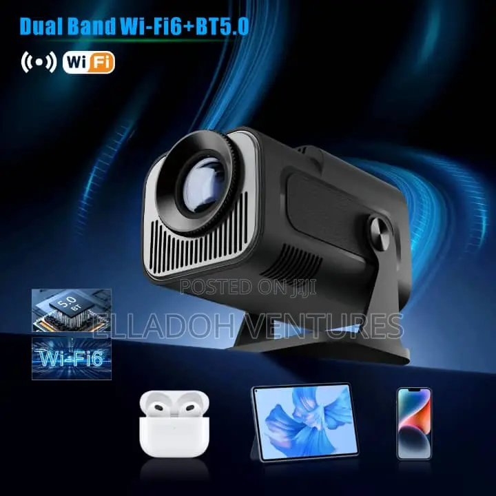 Hy320 Mini Projector Tv Box (Free Sport Matches) + Projector Screen