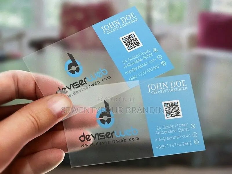 Flexible Luxury Pvc Transparent Cards (Call Cards 100pieces)