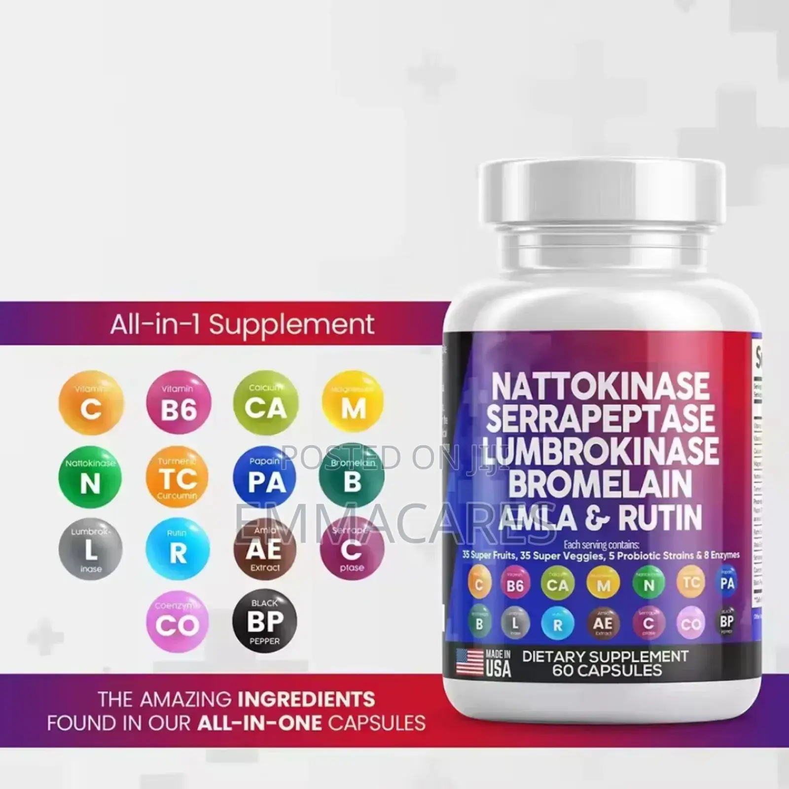 Nattokinase Serrapeptase Lumbrokinase Bromelain