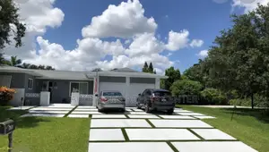 Concrete Slabs Green Grass Astroturf