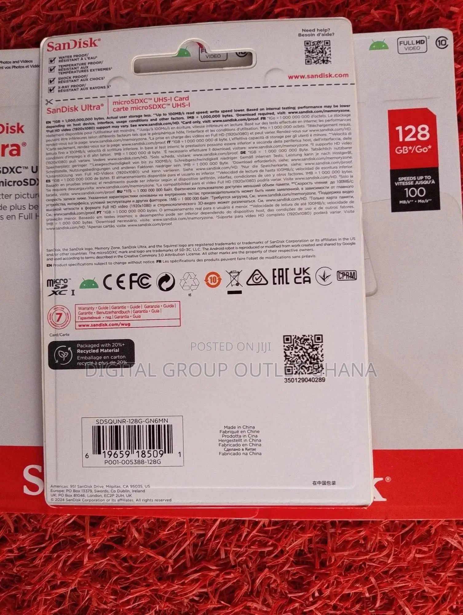128gb Micro Sd Card For Cctv Camera/Smartphone Recording.
