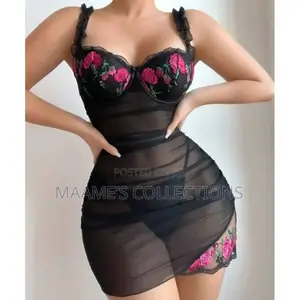 Women’S Embroidered Mesh Lingerie Dress