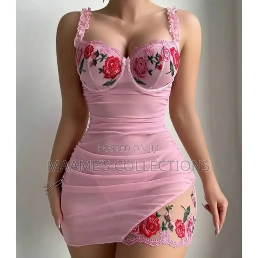 Women’S Embroidered Mesh Lingerie Dress