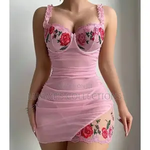 Women’S Embroidered Mesh Lingerie Dress