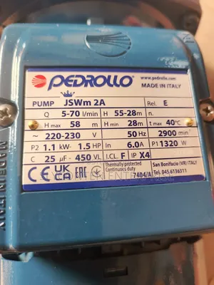 Pedrollo 1.5hp Water Pump