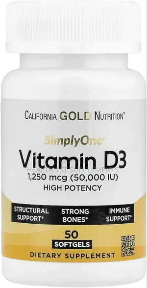 California, Simplyone, Vitamin D3, 1,250 Mcg (50,000 Iu), 50 Softgels