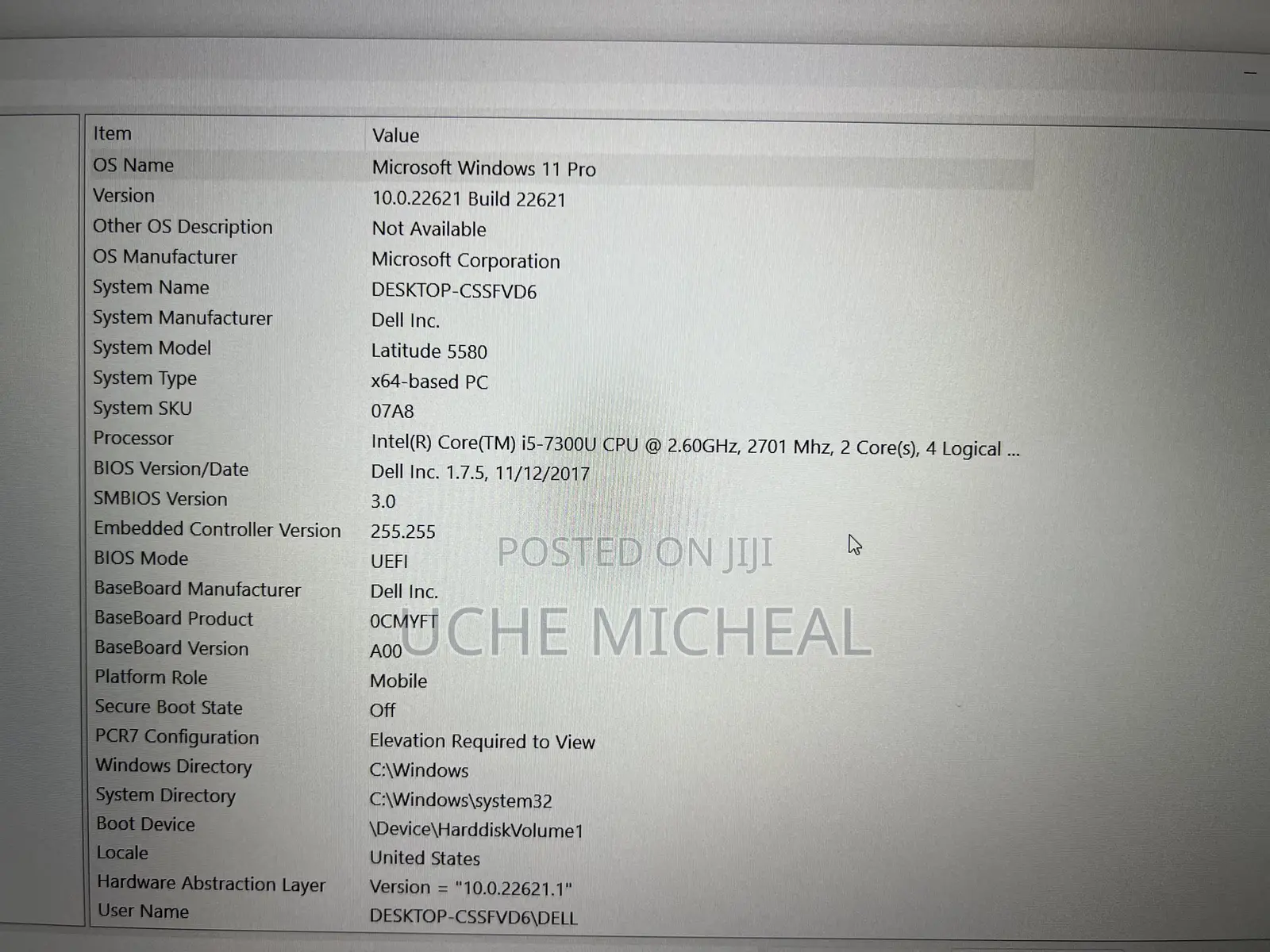 Laptop Dell Latitude 5580 8GB Intel Core I5 SSD 256GB
