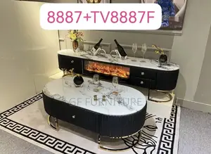 Modern Faux Marble Tv Stand Coffee Table Set