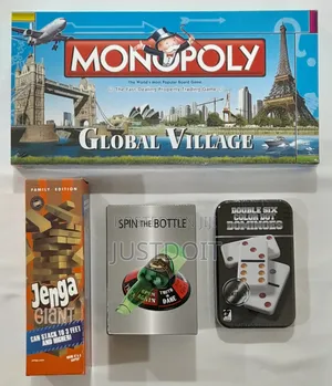 Monopoly + Jenga + Spin the Bottle + Dominoes