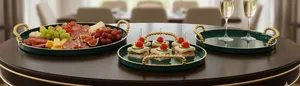 Beautiful 3pcs Plastic Serving Tray