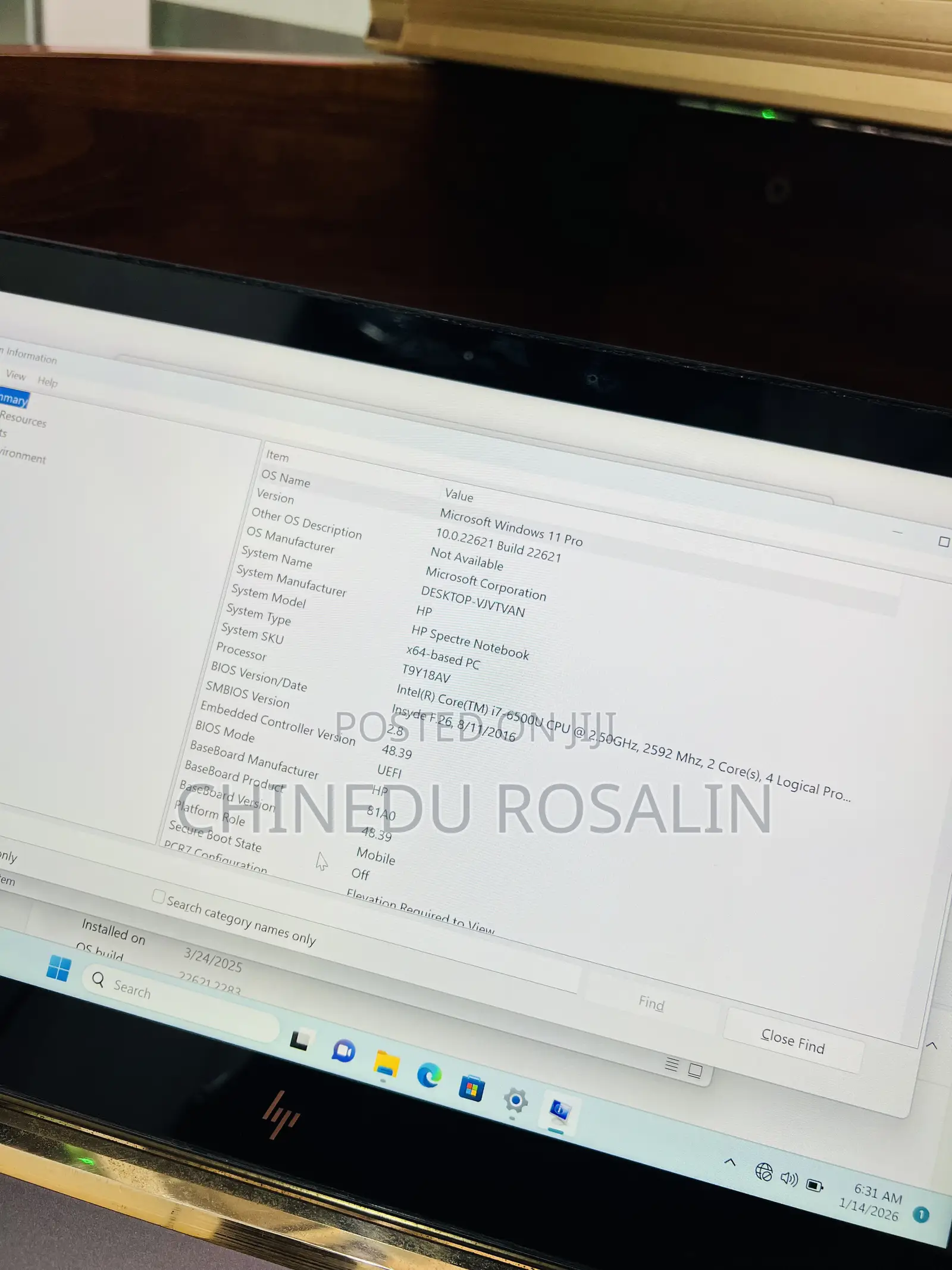 Laptop HP Spectre 14 8GB Intel Core I7 SSD 256GB