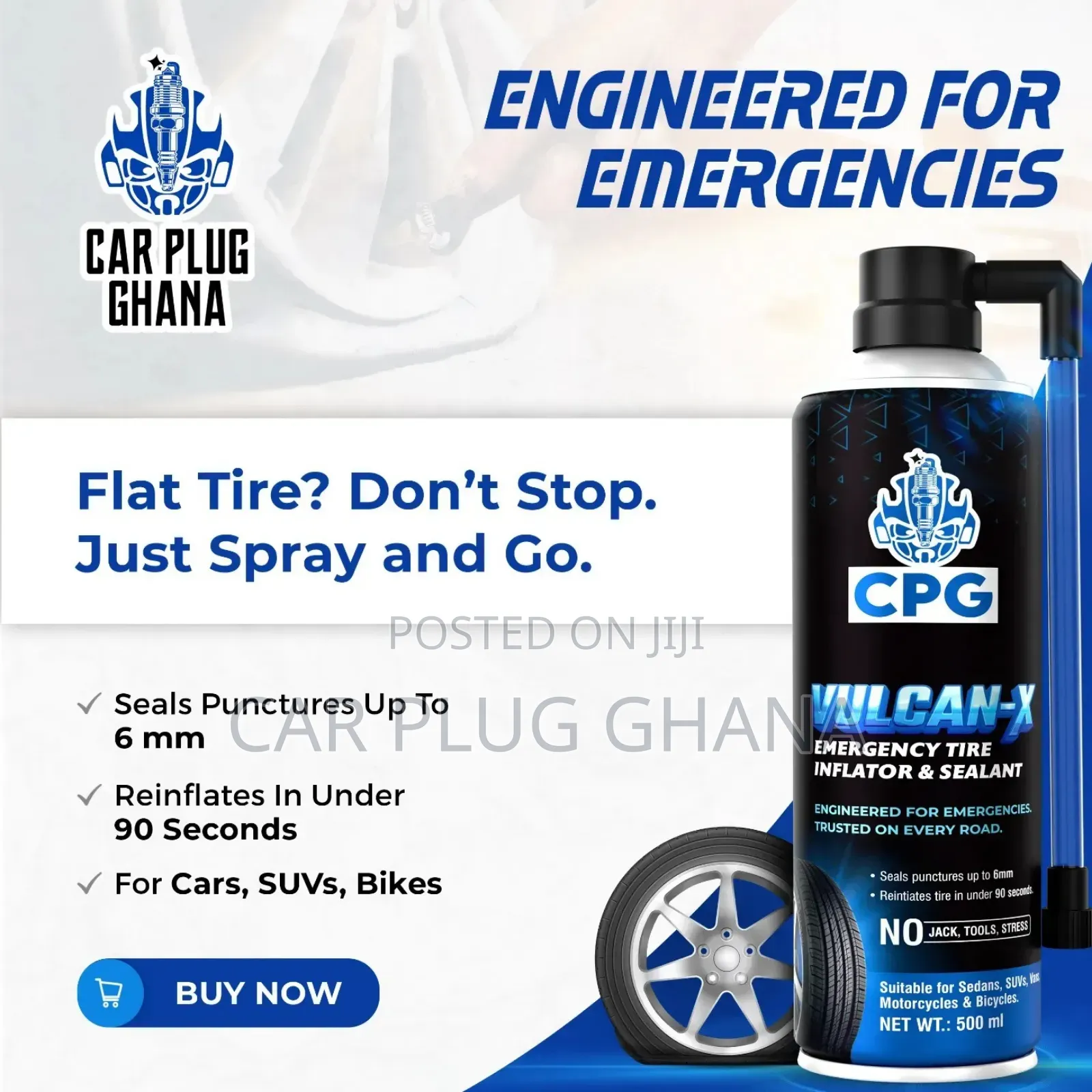 Vulcan-X Emergency Tyre Sealant and Inflator