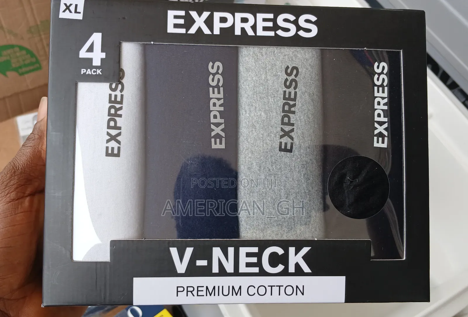 Express Premium Cotton v Neck, M/Xl