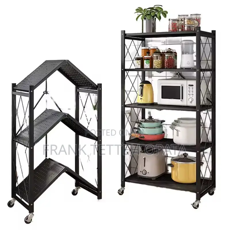 5 Tier Foldable Kitchen Rack Metal