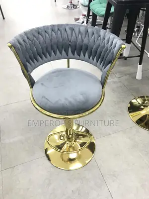 Grey Bar Chairs With Gold Framing