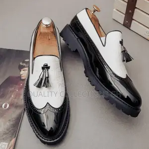 Classic Men Shoe Black and White
