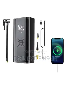 Portable Cordless Tyre Inflator Pump With Led Light Power Bank