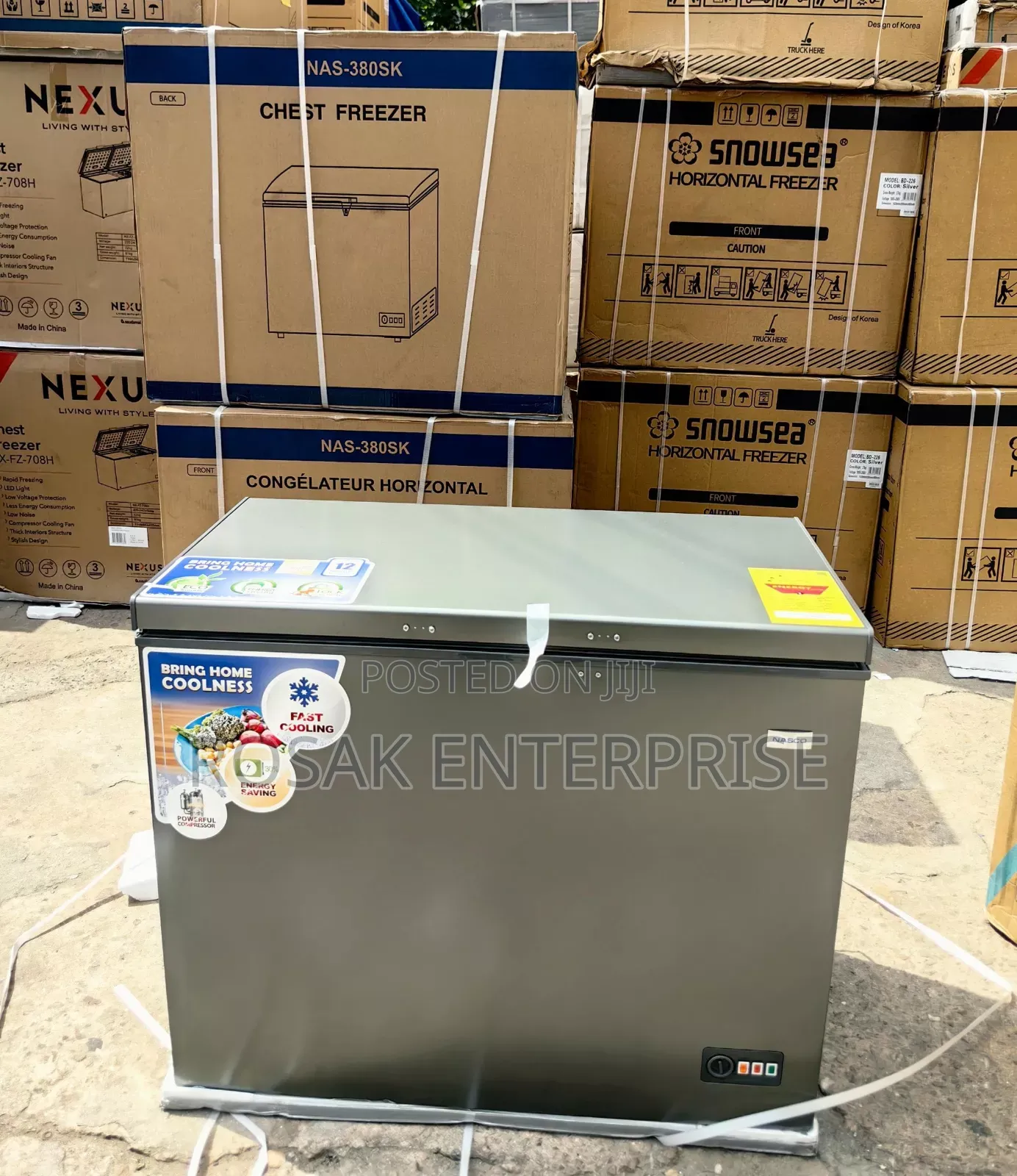 Nasco 244ltrs Chest Freezer 
With Sliding Glass