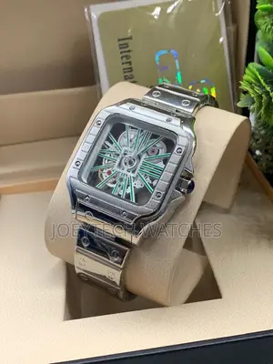 Stainless Steel Cartier Santos Skeleton