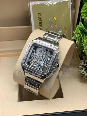 Stainless Steel Cartier Santos Skeleton