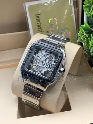 Stainless Steel Cartier Santos Skeleton
