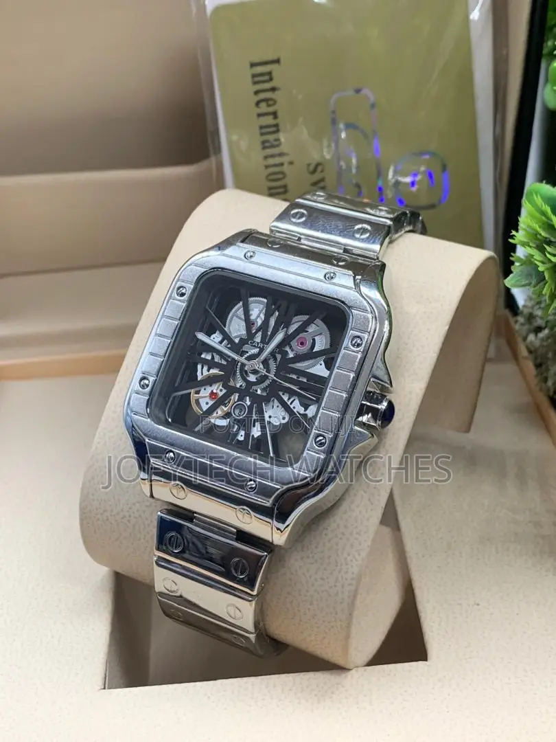 Stainless Steel Cartier Santos Skeleton