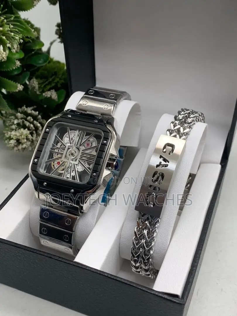 Cartier Skeleton Santos With Bracelet