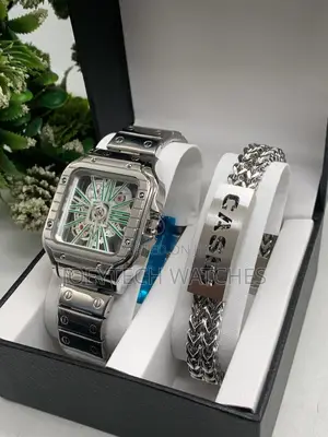 Cartier Skeleton Santos With Bracelet