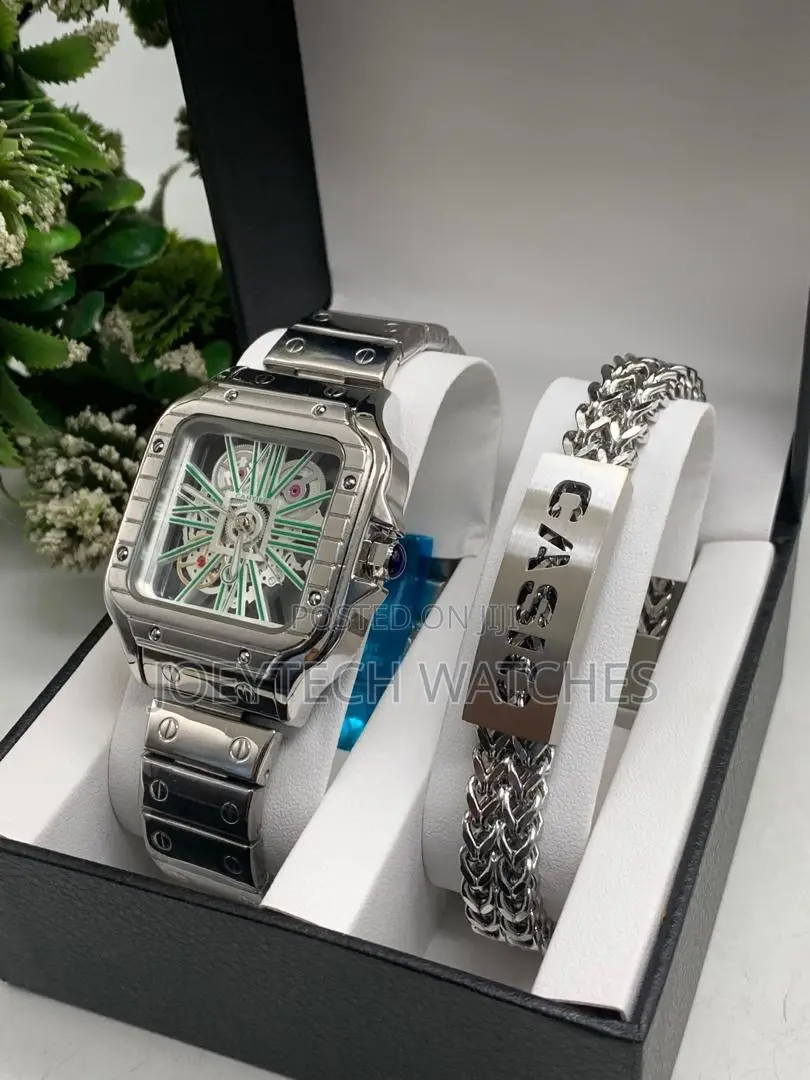 Cartier Skeleton Santos With Bracelet