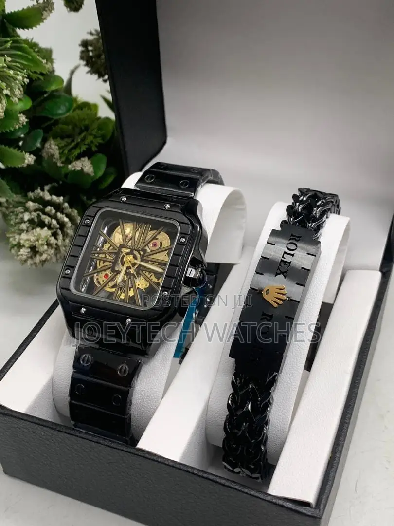 Cartier Skeleton Santos With Bracelet