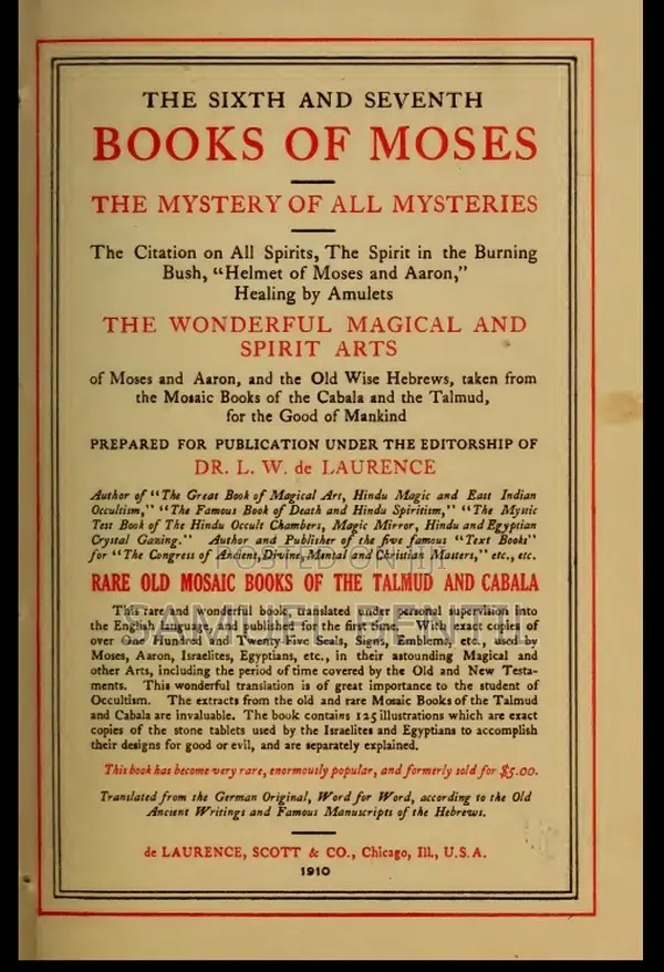 Sixth Seventh Books of Moses – PDF Hard Copy Available