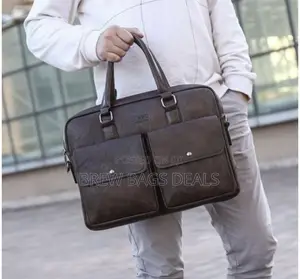 Genuine Pure Leather Unisex Jeep Laptop Bag With Shoulder Strap.