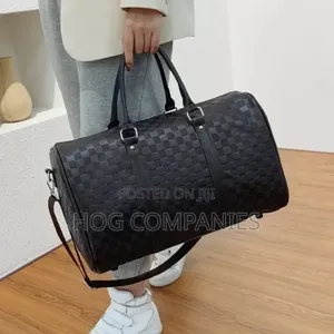 Black Checkered Pattern Duffel or Travel Bag