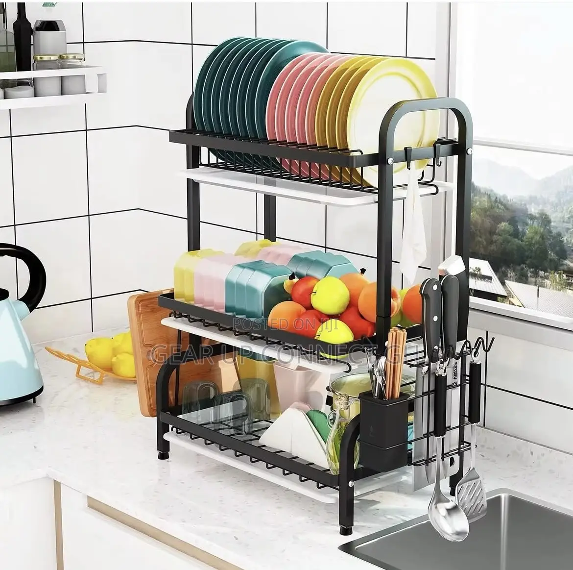 Three-Tier Dish Dying Rack