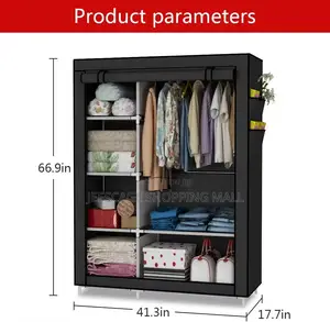 2in1 Metal Closet Organizer Wardrobe Clothes Storage Shelves,