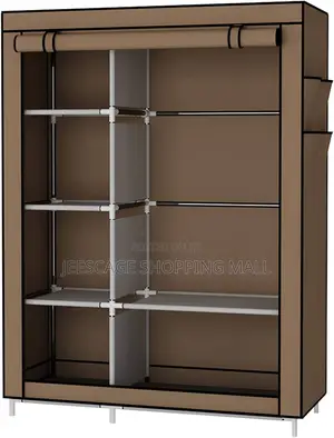 2in1 Metal Closet Organizer Wardrobe Clothes Storage Shelves,