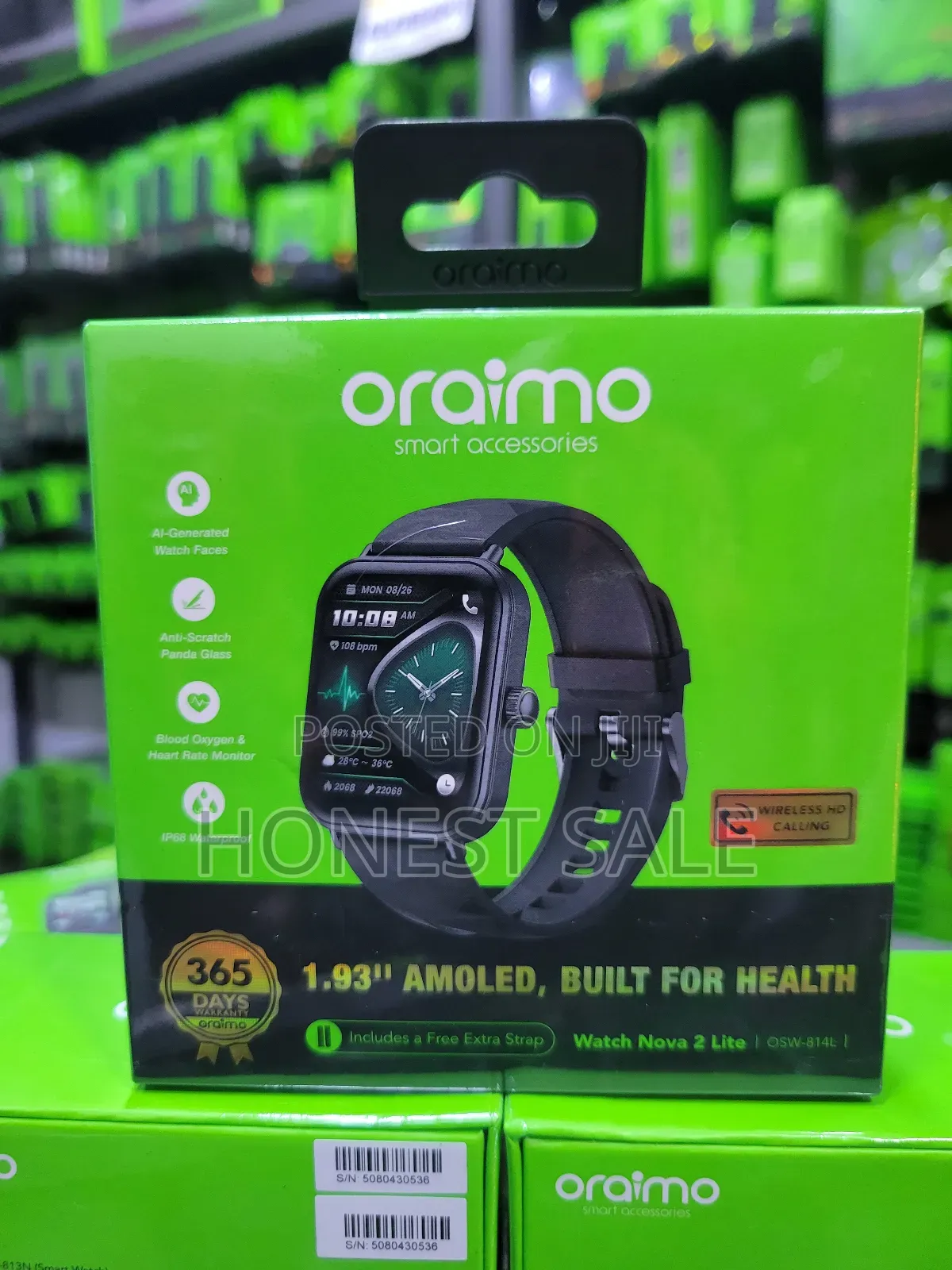 Oraimo Watch Nova 2 Lite 1.93'' Amoled Full Touch Screen Smart Watch